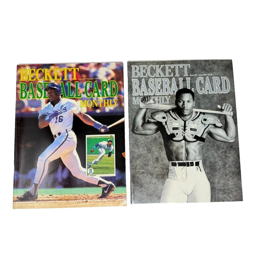 Bo Jackson Beckett Magazine Lot 2 Baseball Card Monthly 1990 Issues 59 63